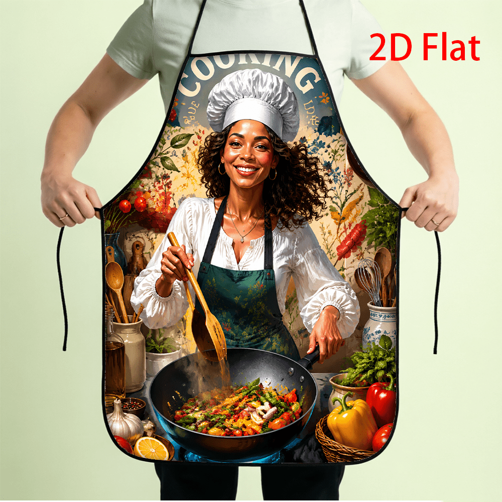 1pc 2D Flat Printed Female Che - огляд і ціна Kitchen Baking Background